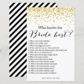 Gold Brautparty Game - wer Braut am besten kennt (Vorne/Hinten)