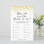 Gold Brautparty Game - Wie alt war Bridge (Stehend Vorderseite)