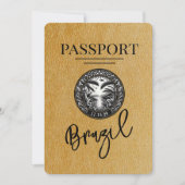 Gold Brazil Passport Save the Date (Vorderseite)