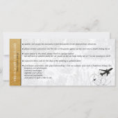 Gold Brazil Wedding Boarding Pass Einladung (Rückseite)