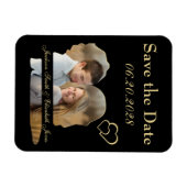 Gold Bridge und Groom Shape Foto Save the Date Magnet (Horizontal)