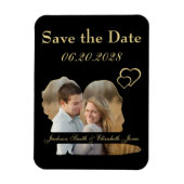 Gold Bridge und Groom Shape Foto Save the Date Magnet (Vertikal)