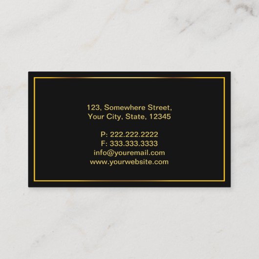 Gold Briefmarke Podiatrist Dark Business Card Visitenkarte (Rückseite)