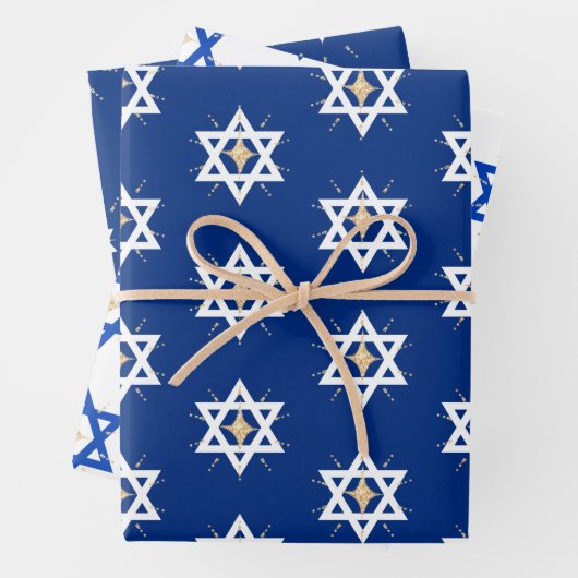 Gold Bright Shining Star von David Hannukah Geschenkpapier Set (Beispiel)