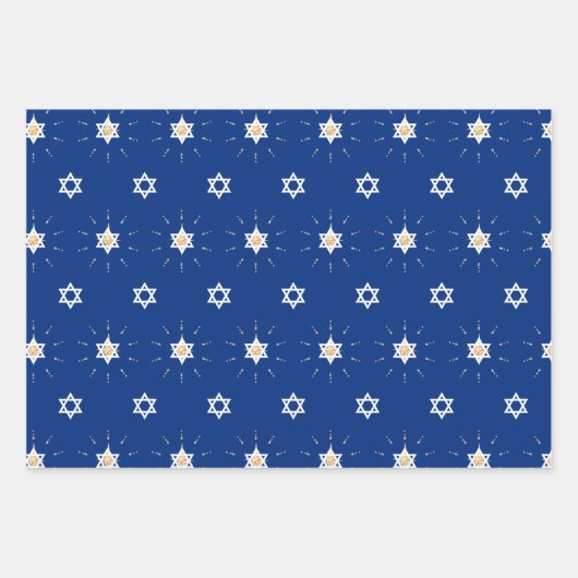 Gold Bright Shining Star von David Hannukah Geschenkpapier Set (Vorderseite 3)