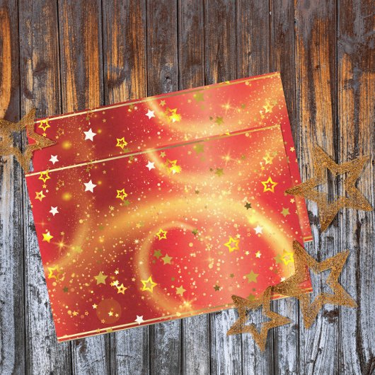 Gold bringt Glitzern und Rotlicht Seidenpapier