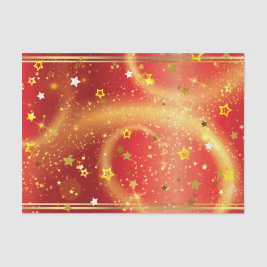 Gold bringt Glitzern und Rotlicht Seidenpapier (Vorderseite)