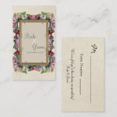 Gold Brocade - Blumen - Formal Elegante Sitzplätze Platzkarte (Vorne/Hinten)