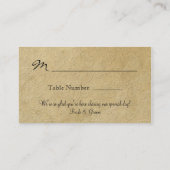 Gold Brocade - Blumen - Formal Elegante Sitzplätze Platzkarte (Rückseite)