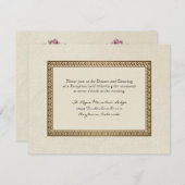 Gold Brocade Damask Floraler Empfang einladen Begleitkarte (Vorne/Hinten)