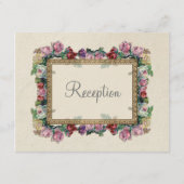 Gold Brocade Damask Floraler Empfang einladen Begleitkarte (Rückseite)