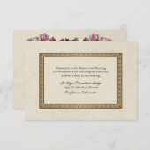 Gold Brocade Damask Floraler Empfang einladen Einladung (Vorne/Hinten)