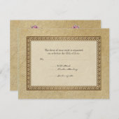 Gold Brocade Damask Florelles Formal Elegantes UAW RSVP Karte (Vorne/Hinten)