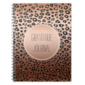 Gold Bronze Black Leopard Print Ombre Dankbarkeit Notizblock (Vorderseite)