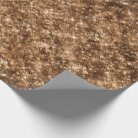 Gold Bronze Confetti Glitzer Geschenkpapier (Ecke)
