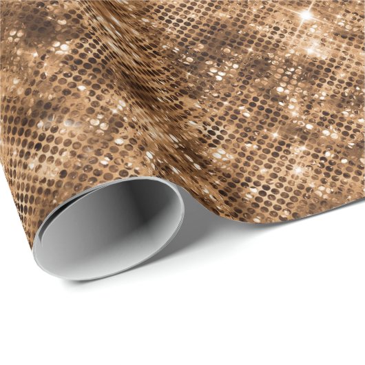 Gold Bronze Confetti Glitzer Geschenkpapier (Rolleneckpunkt)