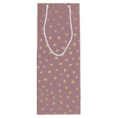 Gold Bronze Dot Pattern Geschenktasche Geschenktüte Für Weinflaschen (Rückseite)