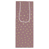 Gold Bronze Dot Pattern Geschenktasche Geschenktüte Für Weinflaschen (Vorderseite)