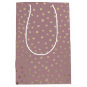 Gold Bronze Dot Pattern Geschenktasche Mittlere Geschenktüte (Vorderseite)