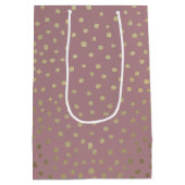Gold Bronze Dot Pattern Geschenktasche Mittlere Geschenktüte (Rückseite)