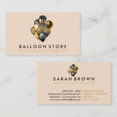 Gold & Bronze Glitter Party Balloon Decorations Visitenkarte (Vorne/Hinten)