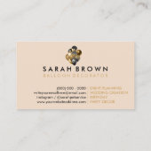 Gold & Bronze Glitter Party Balloon Decorations Visitenkarte (Rückseite)