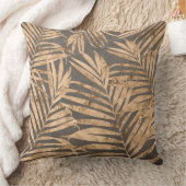 Gold/Bronze-Leaf Print Reversible Kissen (Decke)