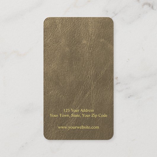 Gold Bronze Leather elegante Ohrausstellung Visitenkarte (Rückseite)