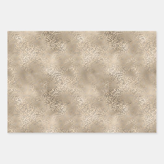 Gold Bronze Leopard Print Geschenkpapier Set (Vorderseite 2)