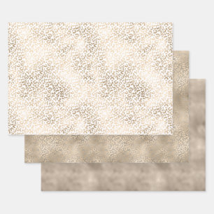 Gold Bronze Leopard Print Geschenkpapier Set