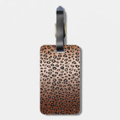 Gold Bronze Leopard Print Ombre Monogram Gepäckanhänger (Rückseite vertikal)
