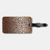 Gold Bronze Leopard Print Ombre Monogram Gepäckanhänger (Rückseite horizontal)