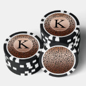 Gold Bronze Leopard Print Ombre Monogramm Pokerchips (Stapel)