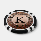 Gold Bronze Leopard Print Ombre Monogramm Pokerchips (Einzeln)