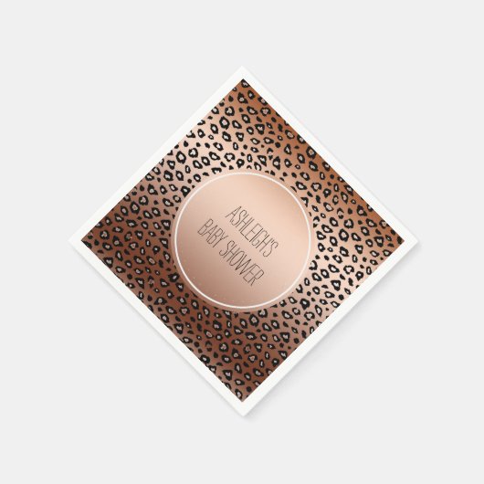 Gold Bronze Leopard Print Ombre Serviette (Ecke)