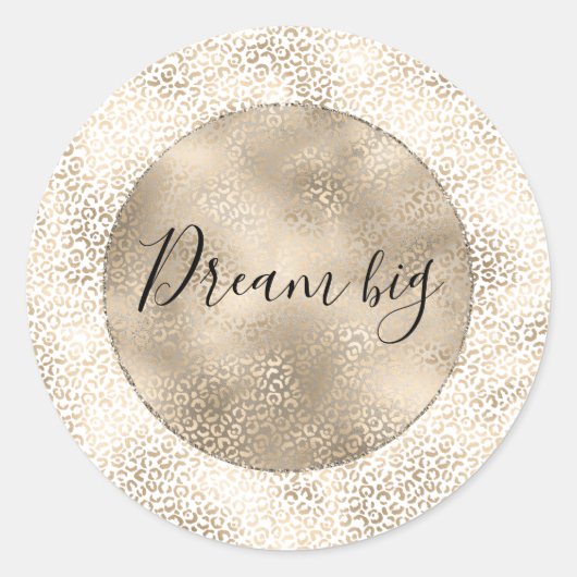 Gold Bronze Leopard Print Runder Aufkleber (Vorderseite)