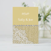 GOLD BRONZE Spot Lace Diamond Hochzeitsreaktion Einladung (Stehend Vorderseite)