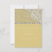 GOLD BRONZE Spot Lace Diamond Hochzeitsreaktion Einladung (Rückseite)