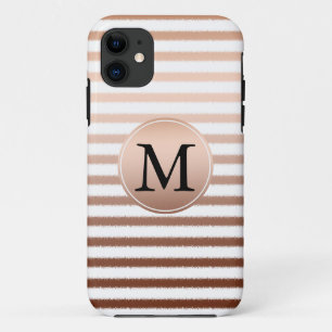 Gold Bronze Stripes Ombre Monogram Case-Mate iPhone Hülle