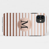 Gold Bronze Stripes Ombre Monogram Case-Mate iPhone Hülle (Rückseite (Horizontal))