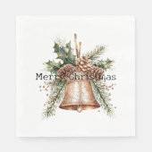Gold Bronze White Christmas Bell Serviette (Vorderseite)