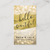 Gold Brow Lash Hallo Beautiful Glaights Visitenkarte (Vorderseite)