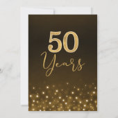 Gold Brown 50 Jahre 50. Hochzeitstag Einladung (Rückseite)
