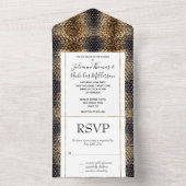 Gold Brown Black Ivory Snake Skin All In One Einladung (Innen Boden)