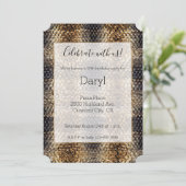 Gold Brown Black Ivory Snake Skin Einladung (Stehend Vorderseite)