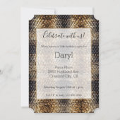 Gold Brown Black Ivory Snake Skin Einladung (Vorderseite)