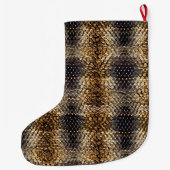 Gold Brown Black Ivory Snake Skin Großer Weihnachtsstrumpf (Rückseite)