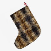 Gold Brown Black Ivory Snake Skin Großer Weihnachtsstrumpf (Rückseite (Hängend))