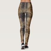 Gold Brown Black Ivory Snake Skin Leggings (Rückseite)