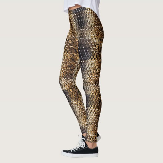 Gold Brown Black Ivory Snake Skin Leggings (Links)